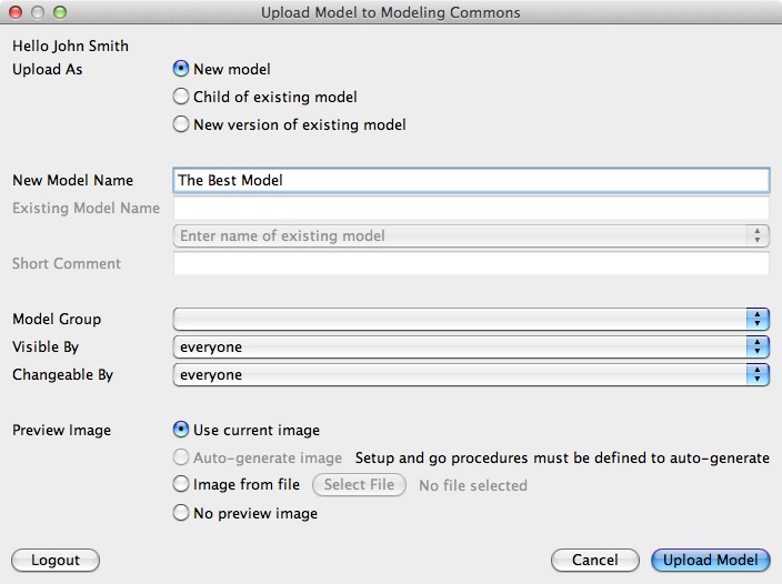 Uploading a new model