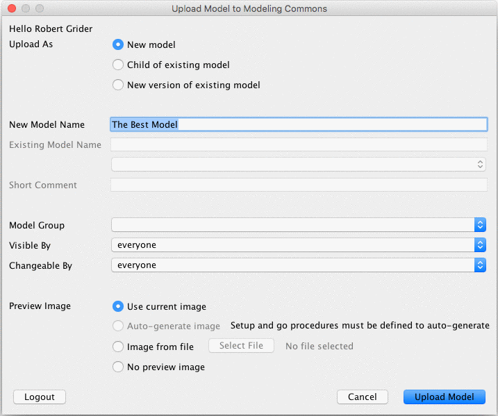 Uploading a new model