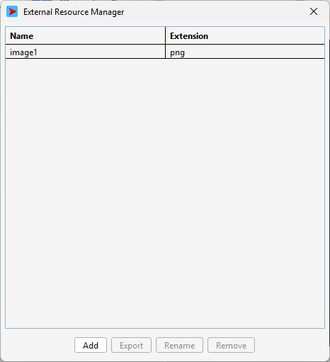 Resource Manager dialog