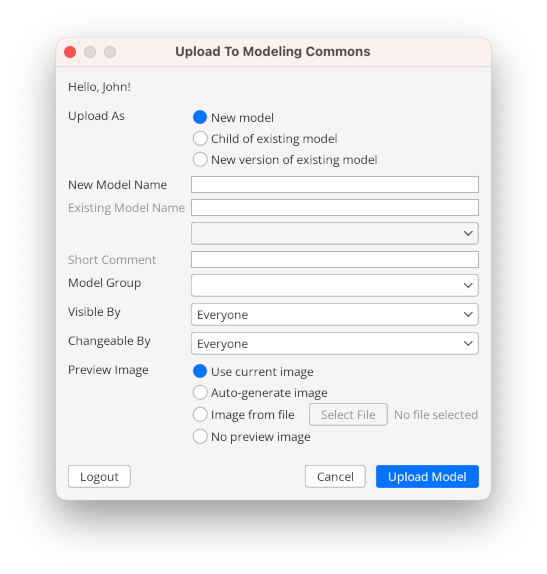 Uploading a new model